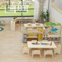 Ensemble table et chaises en bois Hikeylove pour école maternelle, garderie, maternelle - Environnement d'apprentissage écologique et durable