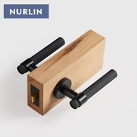 Poignée de porte en laiton moleté Nurlin, poignée de passage, serrure à mortaise intérieure, poignée de porte à bouton tournant factice, ensemble de leviers de porte en laiton antique mat