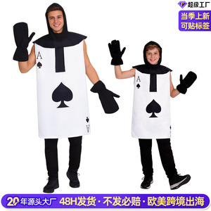 <b>Poker</b> Warrior Cosplay Costume Ace Of Spades Hooded Card Suit Adult Role Playing Game Anime Outfit <b>Set</b> - Product Image 2