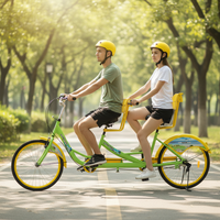 Vélo Tandem pour Deux Personnes, Location en Zone Scénique, Cadre en Acier Carbone, Siège en Cuir, 24 Pouces, Fabrication Monobloc