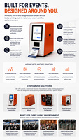 Impresora Automática de Tarjetas de Identificación de Autoservicio - Máquina para Hacer Tarjetas de Identificación de Doble Cara con Escáner QR y NFC Integrado para Control de Acceso a Exposiciones