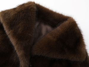 <span class=keywords><strong>Cappotto</strong></span> in <span class=keywords><strong>Pelliccia</strong></span> Sintetica <span class=keywords><strong>di</strong></span> Visone Ecologico <span class=keywords><strong>con</strong></span> Colletto Rovesciato e Bottone Singolo per l'Inverno - Product Image 3