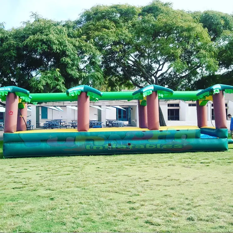 Commercial kids entertainment jumper bouncing castle jumper waterslide inflatable tropical slip