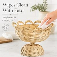 Bohemian stijl handgemaakte eco-vriendelijke rotan mand, rotan fruitmand, geschikt voor de keuken, eetkamer en woonkamer