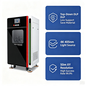 Imprimante 3D DLP industrielle avancée DM200, haute précision, grand volume d'impression, automatique, USB, WiFi, résine, dentaire, médical, bijoux - Product Image 1
