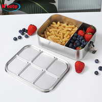 Boîte à lunch hermétique en acier inoxydable 304 de 1600 ml, compatible micro-ondes, pour adultes et enfants