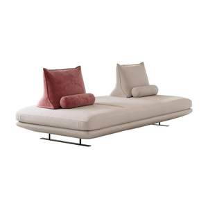 طقم أريكة قطاعية مزدوجة الجانب بأسلوب نورديك بدون مسند ظهر أو ذراعين للفنادق والشقق الصغيرة، مصنوع من القماش والإسفنج - Product Image 6