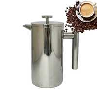 Cafetière à filtre double couche en acier inoxydable 304 pour infusion à la française, bouilloire à thé multifonctionnelle pour usage domestique