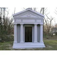 Mausolée familial en marbre et granit blanc simple et économique pour extérieur, à vendre