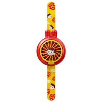 Ventilateur portable USB en plastique pour enfants, modèle Nezha Ao Bing, avec montre, mini ventilateur de dessin animé, trois vitesses de vent réglables