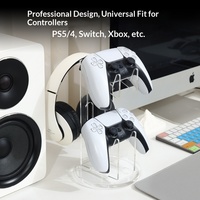 Soporte de Exhibición Transparente para Controladores de Juegos, Compatible con PC, Acrílico de 2 Niveles, para PS4, PS5 y Xbox
