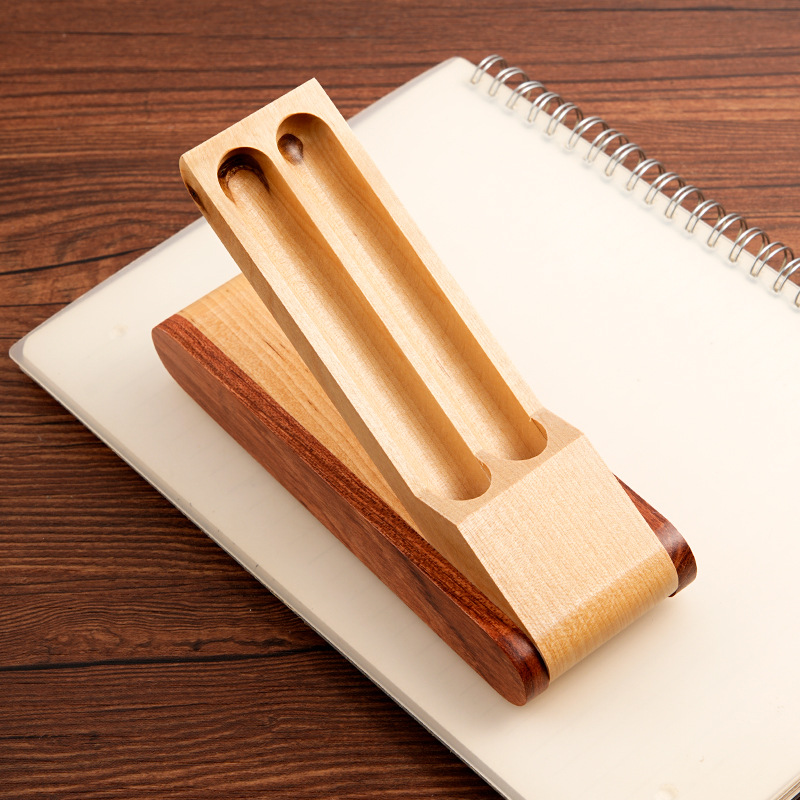 Coffret cadeau pliable en hêtre et érable - double compartiment sans stylo