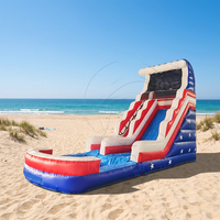 Toboggan aquatique gonflable en PVC de qualité commerciale avec piscine gonflable pour parc aquatique extérieur et jeux d'été