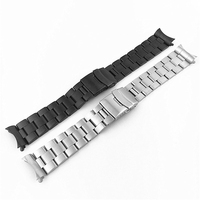 Bracelet de montre en acier inoxydable à extrémité solide incurvée et conique 20mm 22mm Bracelet en métal Jubilee Bracelet Déploiement Double FlipLock Boucle