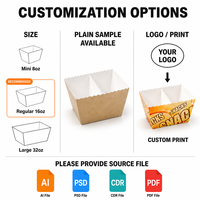 Boîte en carton blanc de qualité alimentaire, jetable, personnalisée, pour l'emballage de collations à emporter
