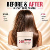 Masque capillaire revitalisant en profondeur à marque privée, enrichi en kératine, squalane, huile de coco et beurre de karité, pour distributeurs de salons, fourniture OEM ODM