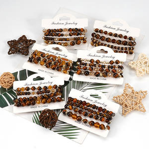 Fashion Jewelry Beaded <b>Bracelets</b> 6-10mm Tiger Eye Crystal Unisex Gift Made In China - Product Image 2