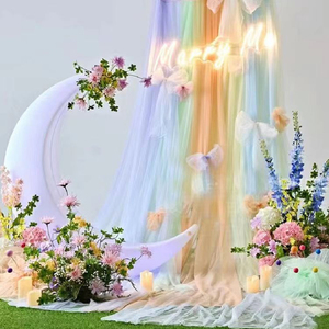 Centre commercial atmosphère décoration scène fond gaze douce photographie extérieure <span class=keywords><strong>rideau</strong></span> <span class=keywords><strong>de</strong></span> gaze blanche - Product Image 2