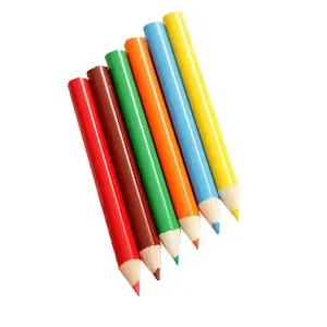 3.5 Inch OPP Bag Printable LOGO 6-color Mini Pencil Round Rod Small Colored Lead Paint Rod Graffiti Pen