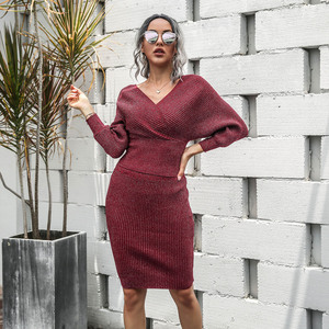 <span class=keywords><strong>Vestido</strong></span> de Lana Elegante Estilo Europeo Americano, <span class=keywords><strong>Manga</strong></span> <span class=keywords><strong>Larga</strong></span>, <span class=keywords><strong>Espalda</strong></span> <span class=keywords><strong>Descubierta</strong></span>, Cintura Natural, Largo hasta la Rodilla, Casual, Gran Venta de Invierno - Product Image 4