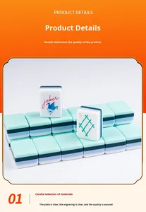 Tuiles de Mahjong étrangères <span class=keywords><strong>Ocean</strong></span> Breeze au bout des doigts, ensemble de Mahjong américain en acrylique minimaliste Azure à 4 couches - Product Image 4