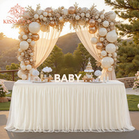 Nappe de table moderne en tulle plissé et mousseline de soie à volants, couleur et taille personnalisables, pour mariage, banquet, anniversaire, décoration