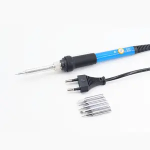 Euro 220V punta de soldadura reemplazable 5 uds, kit de soldador eléctrico de temperatura ajustable, herramienta de reparación de pluma de soldadura