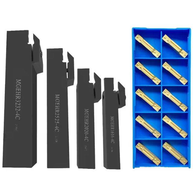 Face Grooving Tool Holder for Lathe MGEHR2020-4C 4MM Grooving Inserts and Turning Tool Holder Face Groove