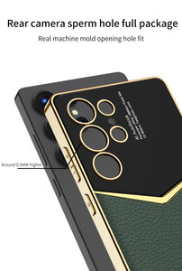 Nuevo estilo Jazzy aplicable para <span class=keywords><strong>Samsung</strong></span> S25 S24 S23 funda de teléfono móvil de cuero PU galvanizado con funda trasera suave de TPU anticaída - Product Image 3