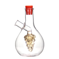 Bouteilles à huile et à vinaigre en verre à double couche 2 en 1, distributeur de cruettes à huile d'olive, accessoires de cuisine avec bouchons en silicone