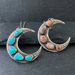 Pendentif élégant en argent sterling 925 avec opale mexicaine et turquoise sertie clos, vente en gros directe usine - Product Image 2