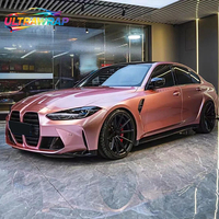 Film de protection de voiture en vinyle PET TPU moulé, finition métallique brillante, couleur or rose, fabriqué directement à Foshan, rouleau complet de 1,52x17M/5x59FT