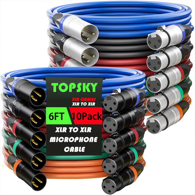 1m 2m 3m 5m Xlr to Xlr Cable 3Pin Connector Xlr Microphone Cable Male to Female Mic Black Audio Cable Cord for Microphone