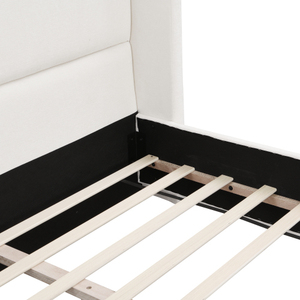 Wholesale Modern Convertible Adjustable Upholstered White Fabric Soft <b>Bed</b> with Tall Headboard <b>Queen</b> <b>Size</b> - Product Image 6