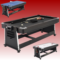 Table de divertissement d'extérieur 4 en 1 : billard, hockey, ping-pong