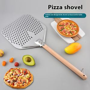 Premium desmontable 430 acero inoxidable perforado Pizza Peel plegable horno transferencia cocina hornear pastel herramienta de torneado - Product Image 5