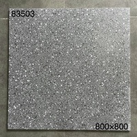 Carrelage mural et de sol en porcelaine gris clair terrazzo 800x800mm, finition mate antidérapante, moderne, pour salon et supermarché