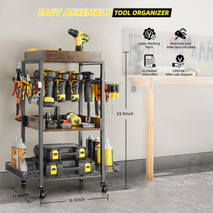 Carrito Organizador de Herramientas Eléctricas con Soporte para Taladro y Ruedas - Product Image 3