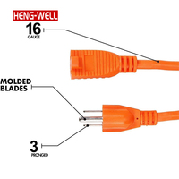 Câble d'extension 15A 125V homologué UL NEMA 5-15P vers 5-15R pour éclairage extérieur - HENG-WELL