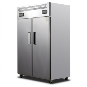 Commercial 2 Door Upright Refrigerator Freezer Stainless Steel Dual Temperature Chiller Cabinet for Restaurant Storage Dual Temp - Product Image 2