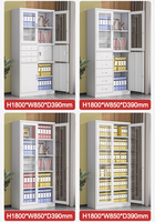 Armoire de Rangement Métallique Moderne à Deux Portes, Pliable et Réglable, en Acier pour Bureau, École ou Hôtel