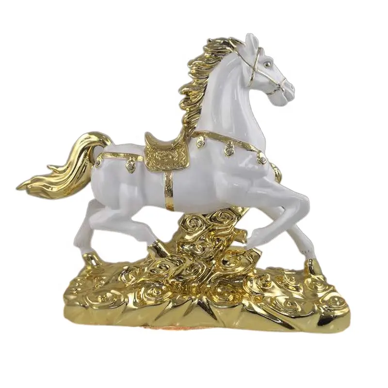 الحرف اليدوية التقليدية تقنيات تمثال راتنج الديكور الأبيض الحصان الحرف