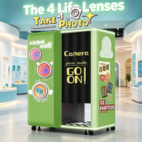 Distributeur automatique de stickers grande taille de style coréen avec miroir, photomaton lumineux et imprimante pour fêtes