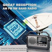 Radio Portátil AM/FM/SW PRUNUS J-15 con Alimentación por Batería y Corriente Eléctrica, Altavoz Grande de 3W, Tecnología de Transistor, Linterna, Uso de Emergencia