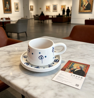 Tasse à café turque en céramique œil porte-bonheur faite à la main, tasse décorative créative pour la maison