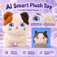 Jouet en peluche AI pour chat, polyester, 10 cm, CPC CE RoHS, avec fonction vocale, yeux interactifs, poupée compagnon