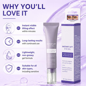 Gel Contour des Yeux Effet Liftant Instantané avec Caféine et Peptides pour Cernes et Poches 15ml – Raffermissant et Hydratant à Action Visible Rapide - Product Image 3