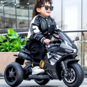 Motocicletta Elettrica per Bambini, Triciclo Ricaricabile per Ragazzi e Ragazze, Auto <span class=keywords><strong>Giocattolo</strong></span> con Seduta per Bambini, Telecomando, Doppia Trazione, Batteria - Product Image 2