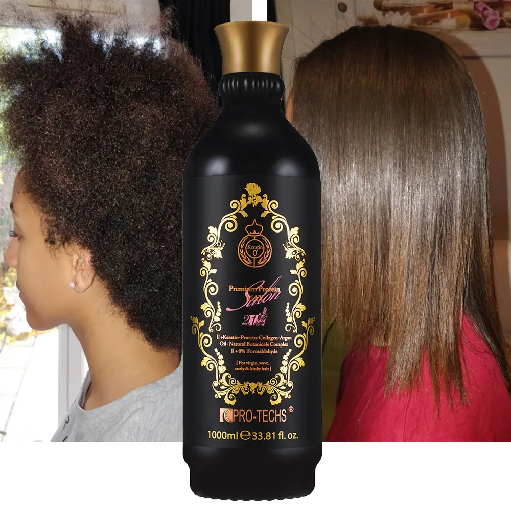 Pro Techs Formaldehyde Free Keratin Hair Treatment Cream 0+ Premium Protein Max Brazilian Adults Coconut Oil Female & Male