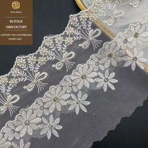 Hermoso <span class=keywords><strong>bordado</strong></span> dorado <span class=keywords><strong>en</strong></span> nuevo oropel Soluble <span class=keywords><strong>en</strong></span> agua encaje <span class=keywords><strong>a</strong></span> <span class=keywords><strong>mano</strong></span> accesorios de <span class=keywords><strong>tela</strong></span> con cuentas para zapatos bolsos ropa de moda para el hogar - Product Image 2